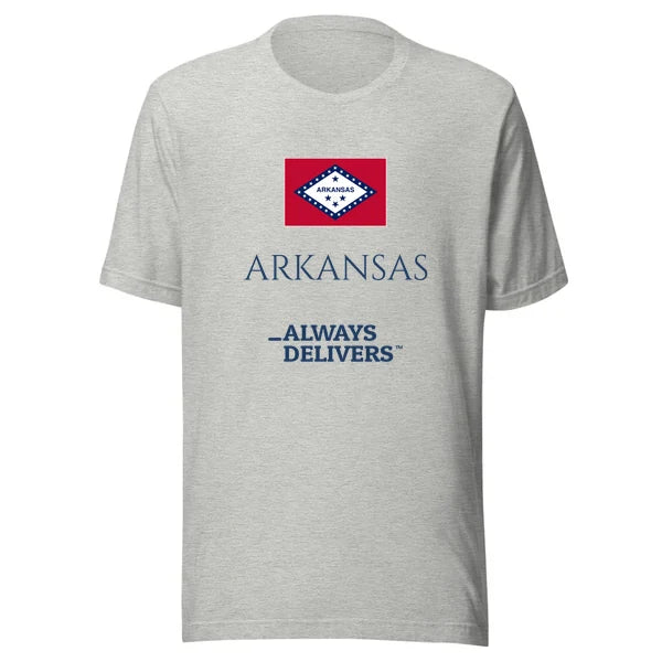 arkansas-always-delivers-tee|tee|heather