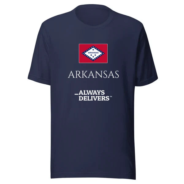arkansas-always-delivers-tee|tee|navy