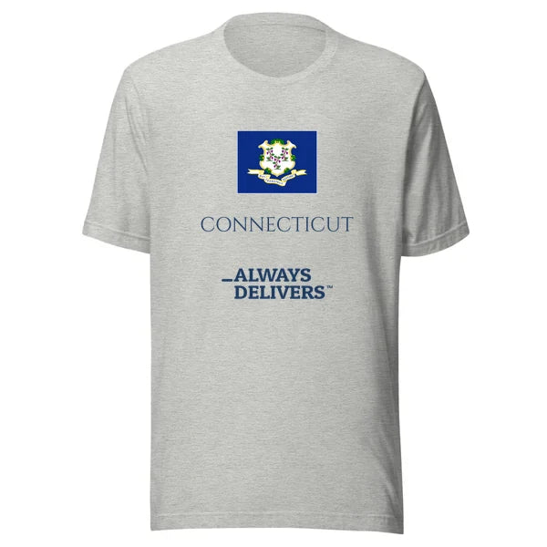 connecticut-always-delivers-tee|tee|heather