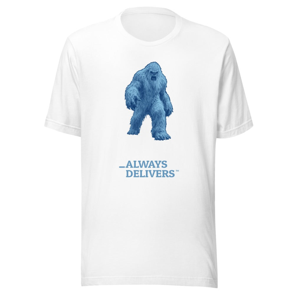 Creatures Yeti Ice-Blue on white tee