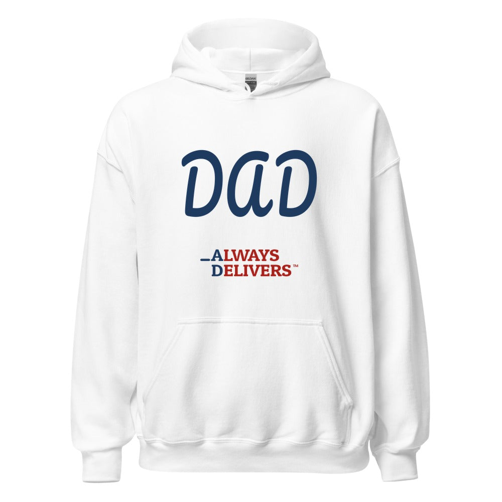 DAD Classic full color on white hoodie