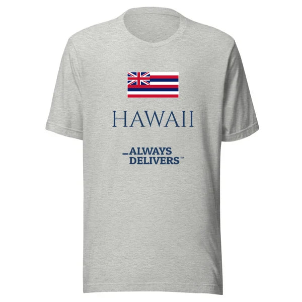 hawaii-always-delivers-tee|tee|heather