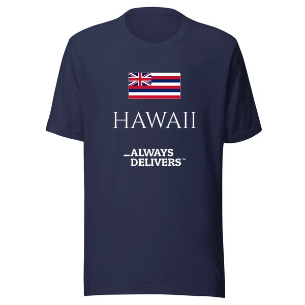 hawaii-always-delivers-tee|tee|navy