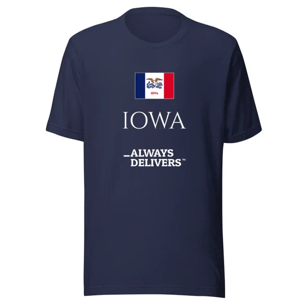 iowa-always-delivers-tee|tee|navy