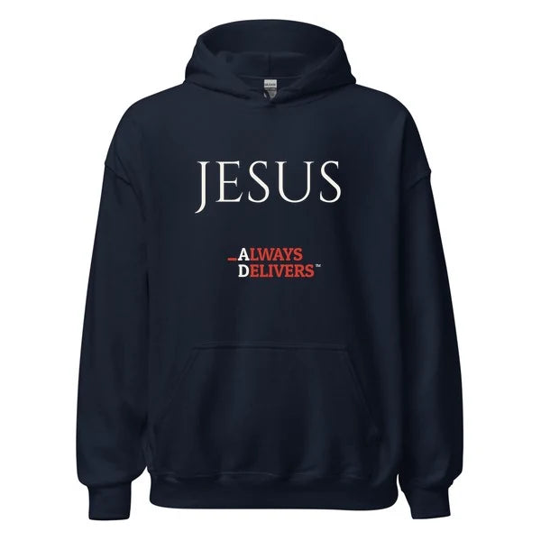 jesus-always-delivers-hoodie|hoodie|navy