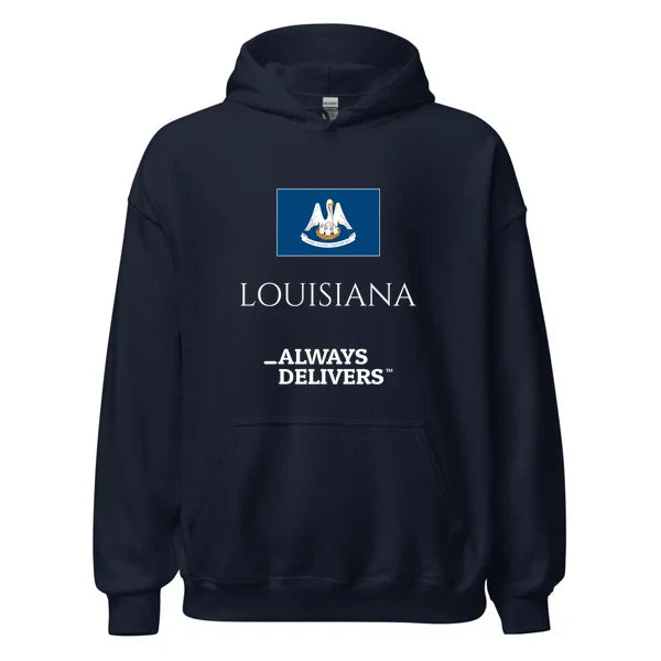 louisiana-always-delivers-hoodie|hoodie|navy