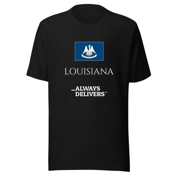 louisiana-always-delivers-tee|tee|black