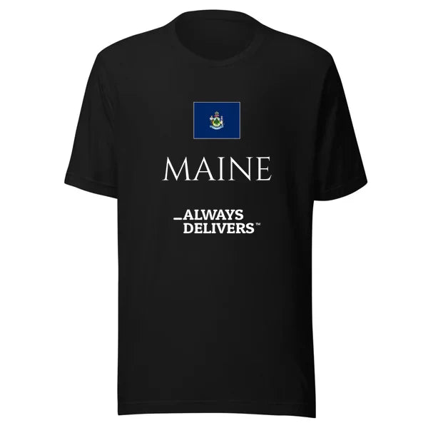 maine-always-delivers-tee|tee|black