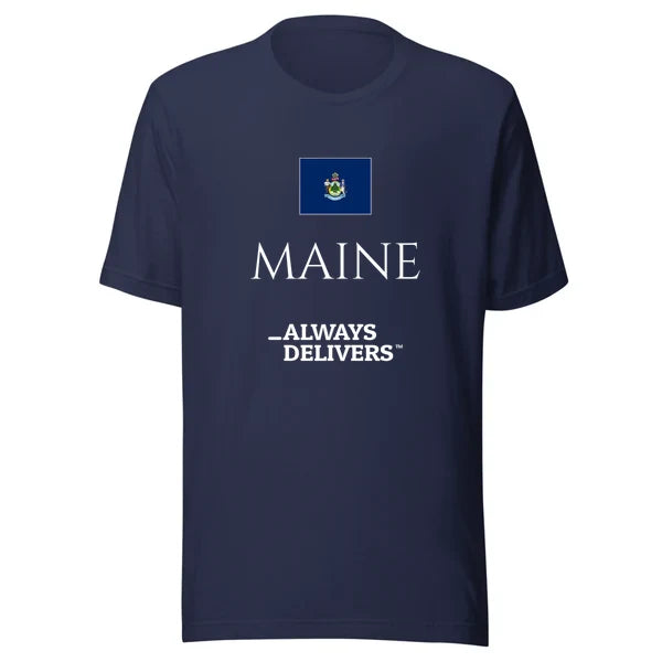 maine-always-delivers-tee|tee|navy