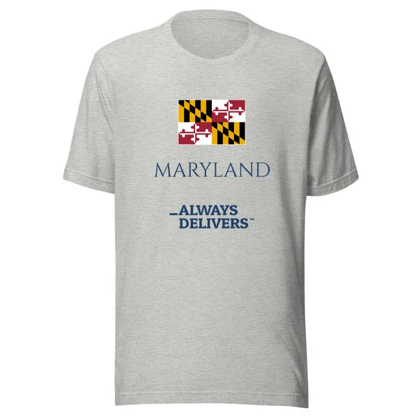 maryland-always-delivers-tee|tee|heather