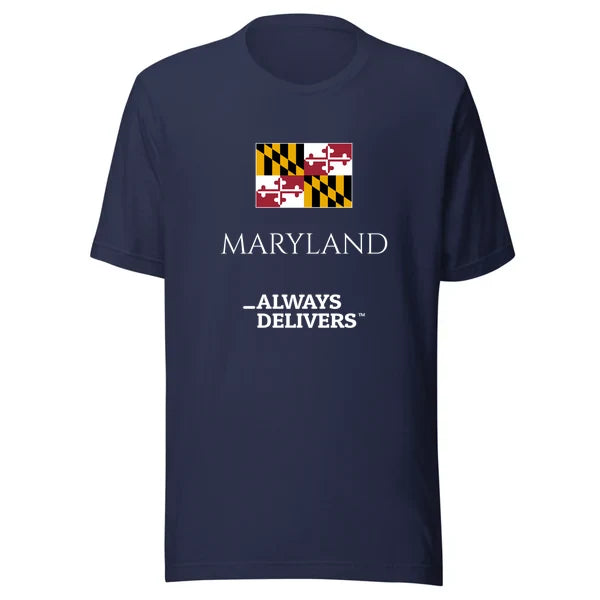 maryland-always-delivers-tee|tee|navy