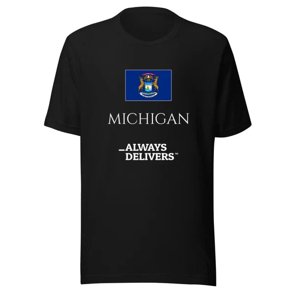 michigan-always-delivers-tee|tee|black