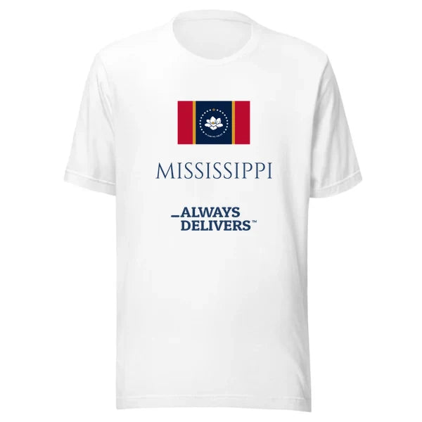 mississippi-always-delivers-tee|tee|white