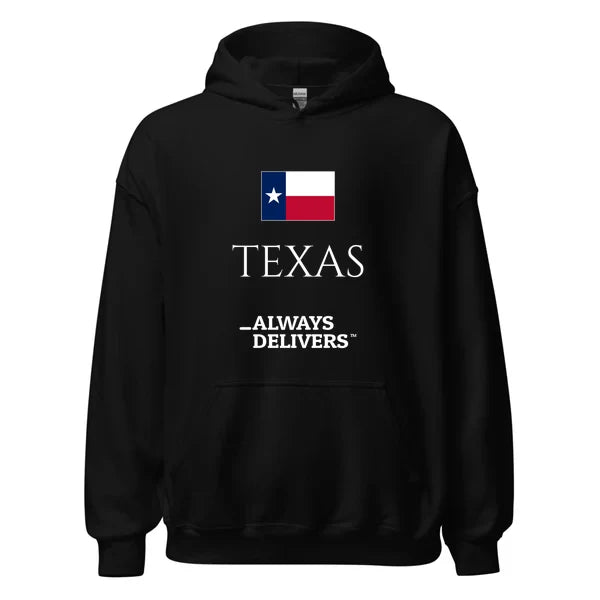 texas-always-delivers-hoodie|hoodie|black