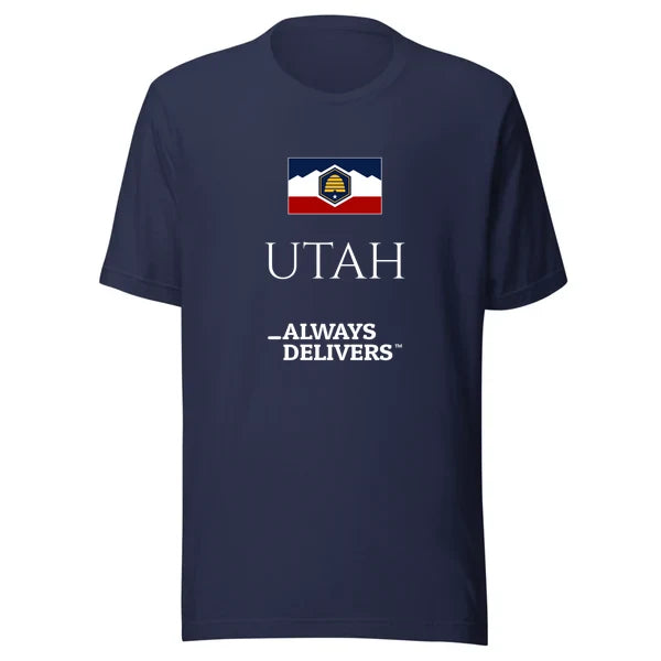 utah-always-delivers-tee|tee|navy