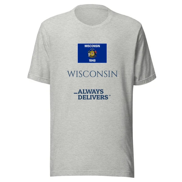 wisconsin-always-delivers-tee|tee|heather